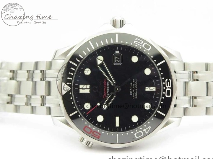 0206 Seamaster 300M Chronometer SS “007” Limited Edition OMF 1:1 Best Edition on SS Bracelet A2824 (Black Balance Wheel) V Seasonal 7952